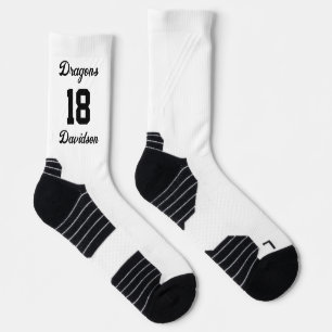 Name des Sportteams: White Script Baseball Socken