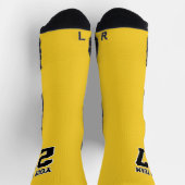 Name des Sportteams Yellow Black Basketball Socken (Oben)