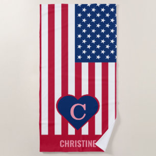 Name des Strandhauses der amerikanischen Flagge Strandtuch
