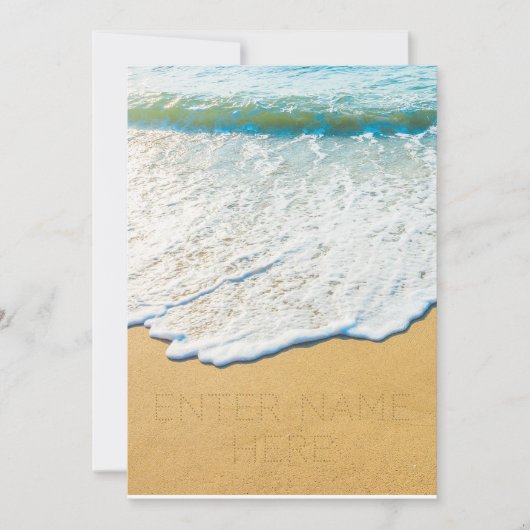 Name des Strandsandgenerators schreiben Ankündigung (Vorderseite)