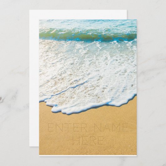 Name des Strandsandgenerators schreiben Ankündigung (Vorne/Hinten)