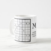 Name des Sudoku Monogramms Kaffeetasse (Vorderseite Links)