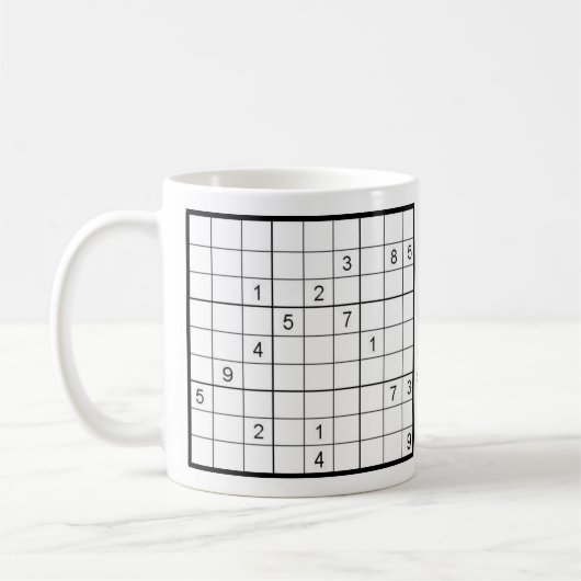 Name des Sudoku Monogramms Kaffeetasse (Links)