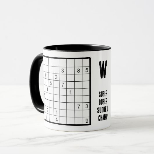 Name des Sudoku Monogramms Tasse (Vorderseite Links)