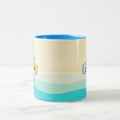 Name des Surfbrett-Beachs Zweifarbige Tasse (Mittel)