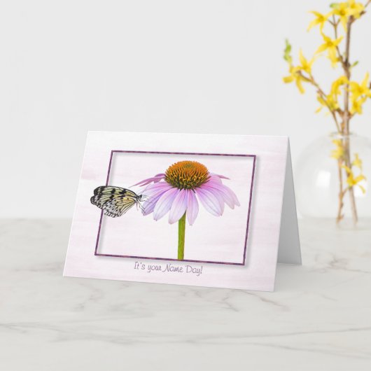 Name des Tagesschmetterlings Karte (Gelbe Blume)
