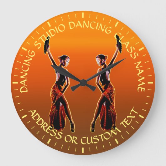 Name des Tanzstudios Große Wanduhr (Vorderseite)
