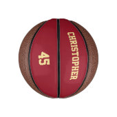 Name des Teams des Spielers: Mit Monogramm Mini Basketball (Vertikal)