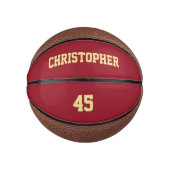 Name des Teams des Spielers: Mit Monogramm Mini Basketball (Vorderseite)