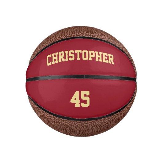 Name des Teams des Spielers: Mit Monogramm Mini Basketball (Vorderseite)