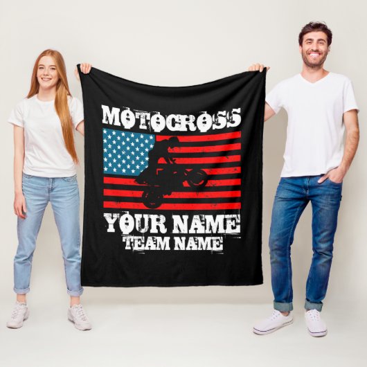 Name des Teams etc. MOTOCROSS Rider USA Flag D Fleecedecke (Beispiel)