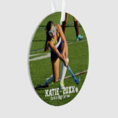 Name des Teams für benutzerdefinierte Feldhockey-F Ornament (Vorderseite)