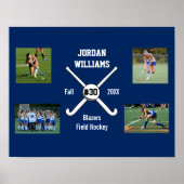 Name des Teams für benutzerdefinierte Feldhockey-F Poster (Vorne)