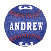 Name des Teams für blaues Leder Print Player Baseball (Rückseite)