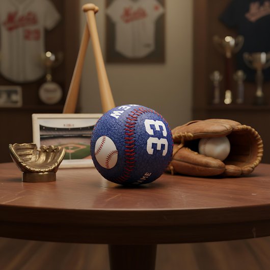 Name des Teams für blaues Leder Print Player Baseball