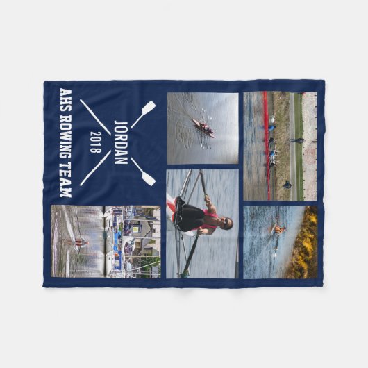 Name des Teams für die personalisierte Crew Rowing Fleecedecke (Vorderseite (Horizontal))