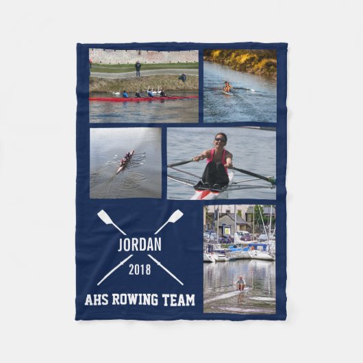 Name des Teams für die personalisierte Crew Rowing Fleecedecke (Vorderseite)