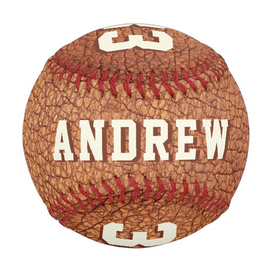 Name des Teams für Leather Print Player Baseball (Rückseite)