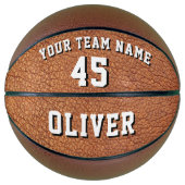 Name des Teams für Leather Print Player Basketball (Vorderseite)