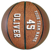 Name des Teams für Leather Print Player Basketball (Vertikal)