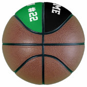 Name des Teams, Name des Spielers, Nummer und Farb Basketball (Rechts)