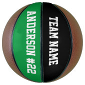 Name des Teams, Name des Spielers, Nummer und Farb Basketball (Vertikal)