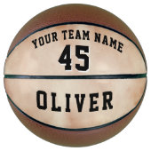 Name des Teams Orange Watercolor Basketball (Vorderseite)