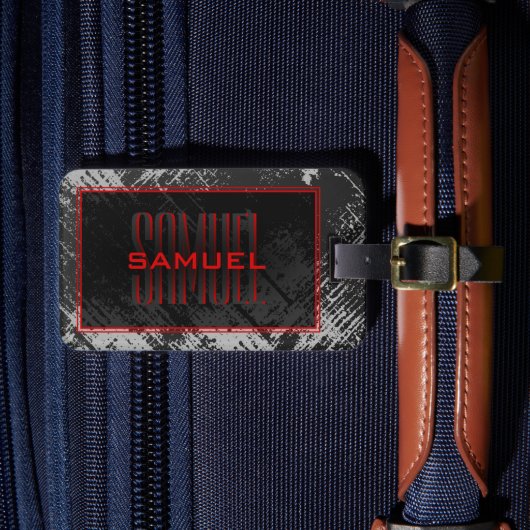 Name des Teen Boy Monogram Gepäckanhänger (Vorderseite Insitu 4)