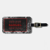 Name des Teen Boy Monogram Gepäckanhänger (Vorderseite horizontal)