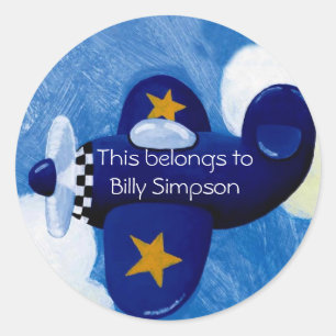 Name des Tellers Runder Aufkleber