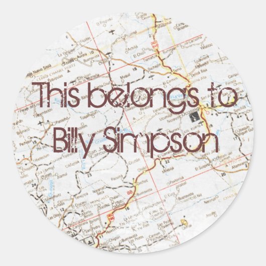 Name des Tellers Runder Aufkleber (Vorderseite)