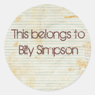 Name des Tellers Runder Aufkleber