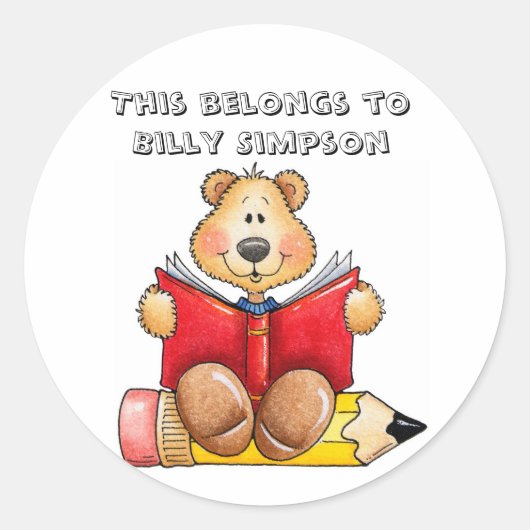 Name des Tellers Runder Aufkleber (Vorderseite)