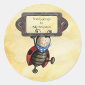 Name des Tellers Runder Aufkleber (Vorderseite)