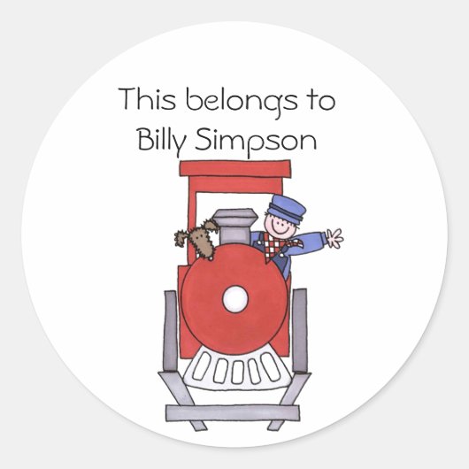 Name des Tellers Runder Aufkleber (Vorderseite)