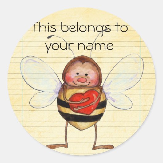 Name des Tellers Runder Aufkleber (Vorderseite)