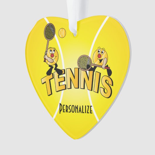 Name des Tennis-Spieler-Spaß-Cartoon-| DIY Ornament (Vorderseite)
