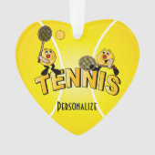 Name des Tennis-Spieler-Spaß-Cartoon-| DIY Ornament (Vorderseite)