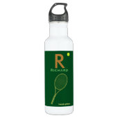 Name des Tennisspielers und erste personalisierte Trinkflasche (Vorderseite)