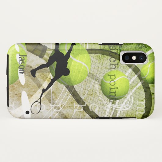 Name des Tennisspielers von Match Point Case-Mate iPhone Hülle (Rückseite (Horizontal))