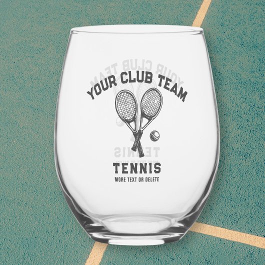 Name des Tennisspielerteams Personalisiert Weinglas Ohne Stiel