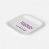 Name des Threenagers 3. Geburtstag Lilac Pappteller (Gewinkelt)