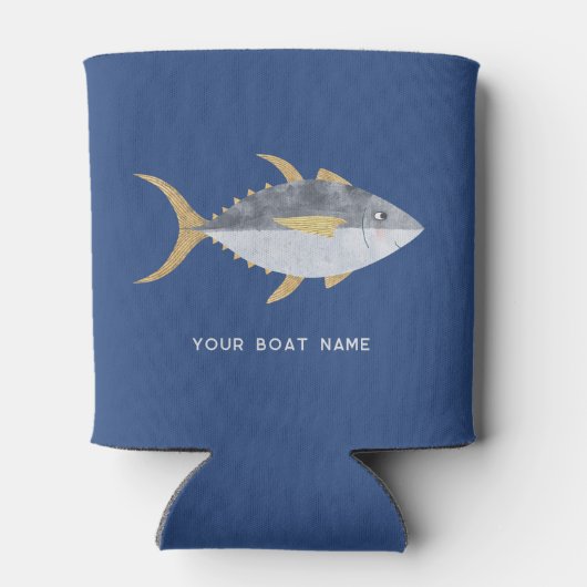 Name des Thunfischboots Dosenkühler (Rückseite)