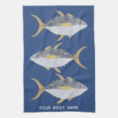 Name des Thunfischboots Geschirrtuch (Vertikal)