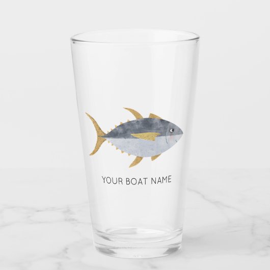 Name des Thunfischboots Glas (Vorderseite)