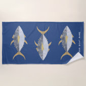 Name des Thunfischboots Strandtuch (Vorderseite)