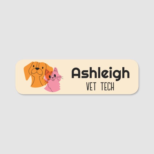 Name des Tieres Namensschild (Vorderseite)