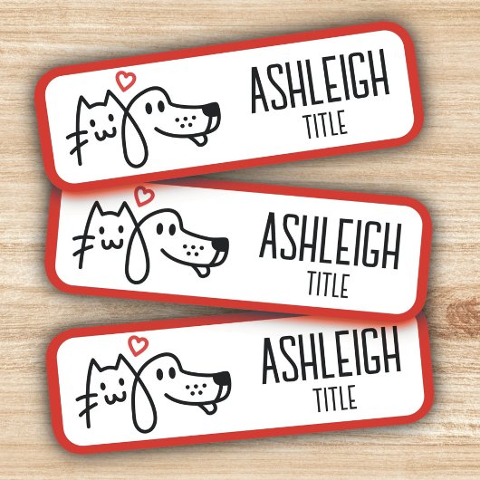 Name des Tieres Namensschild