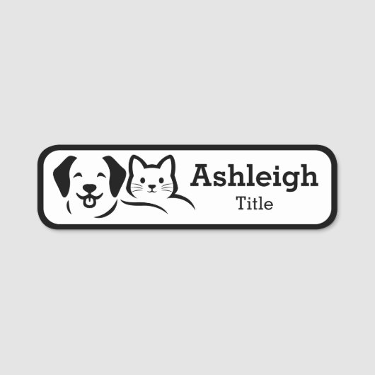 Name des Tieres Namensschild (Vorderseite)