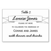 Name des Tischplatzes für Hochzeit Tischnummer (Vorderseite)